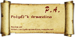 Polyák Armandina névjegykártya